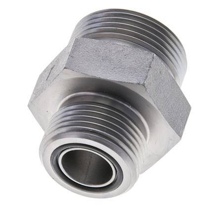 UN 1-7/16''-12 x UN 1-3/16''-12 Espiga doble de acero galvanizado ORFS 400 Bar - Hidráulico