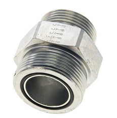 UN 1-11/16''-12 x UN 1-7/16''-12 Espiga doble de acero galvanizado ORFS 250 Bar - Hidráulico