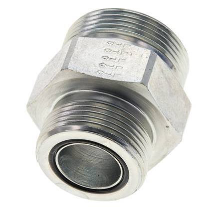 UN 1-11/16''-12 x UN 1-7/16''-12 Espiga doble de acero galvanizado ORFS 250 Bar - Hidráulico