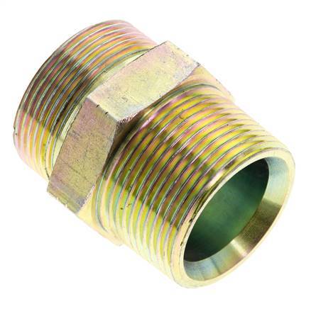 UN 1-11/16''-12 x 1 1/4'' NPT Acero zincado Espiga doble ORFS 250 Bar - Hidráulico