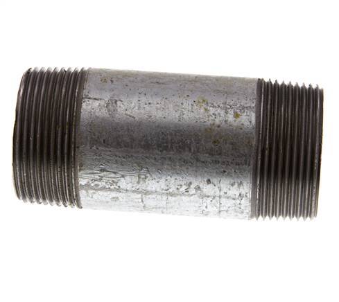 R 1 1/2'' Zinc plated Steel Double Pipe Nipple 50 Bar DIN 2982 - 100mm [2 Pieces]