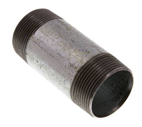 R 1 1/2'' Zinc plated Steel Double Pipe Nipple 50 Bar DIN 2982 - 100mm [2 Pieces]