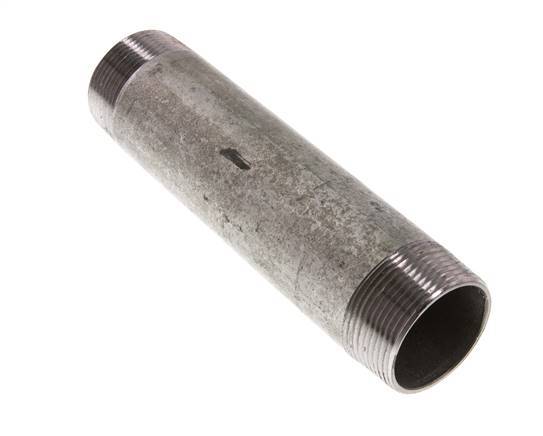 R 1 1/2'' Zinc plated Steel Double Pipe Nipple 50 Bar DIN 2982 - 180mm [2 Pieces]