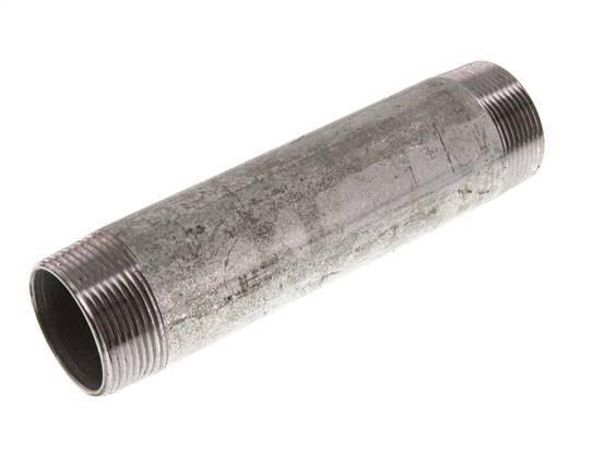 R 1 1/2'' Zinc plated Steel Double Pipe Nipple 50 Bar DIN 2982 - 180mm [2 Pieces]