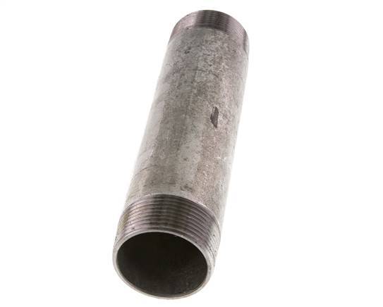 R 1 1/2'' Zinc plated Steel Double Pipe Nipple 50 Bar DIN 2982 - 180mm [2 Pieces]