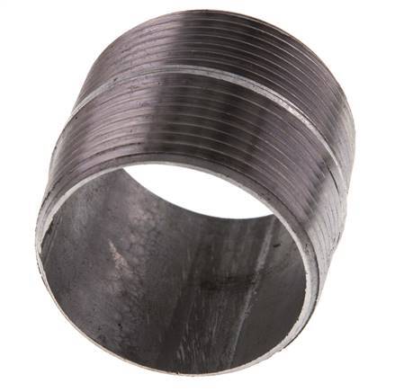 R 1 1/2'' Zinc plated Steel Double Pipe Nipple 50 Bar DIN 2982 - 40mm [2 Pieces]