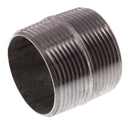 R 1 1/2'' Zinc plated Steel Double Pipe Nipple 50 Bar DIN 2982 - 40mm [2 Pieces]