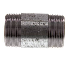 R 1 1/2'' Zinc plated Steel Double Pipe Nipple 50 Bar DIN 2982 - 80mm [2 Pieces]