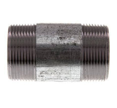 R 1 1/2'' Zinc plated Steel Double Pipe Nipple 50 Bar DIN 2982 - 80mm [2 Pieces]