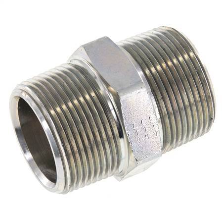 1 1/4'' NPT Espiga doble de acero zincado 80 Bar - Hidráulica