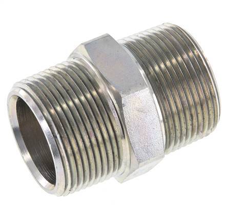 1 1/4'' NPT Espiga doble de acero zincado 80 Bar - Hidráulica