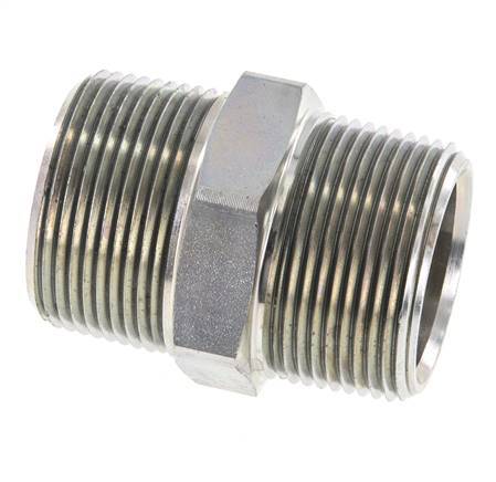 1 1/4'' NPT Espiga doble de acero zincado 80 Bar - Hidráulica