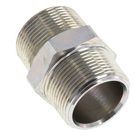 1 1/4'' NPT Espiga doble de acero zincado 80 Bar - Hidráulica