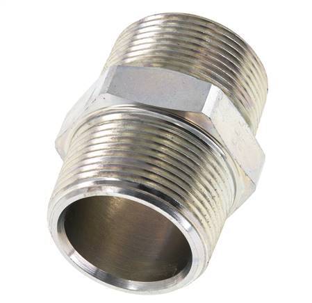 1 1/4'' NPT Espiga doble de acero zincado 80 Bar - Hidráulica