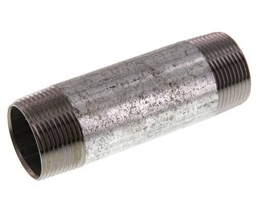 R 1 1/4'' Zinc plated Steel Double Pipe Nipple 50 Bar DIN 2982 - 120mm [2 Pieces]