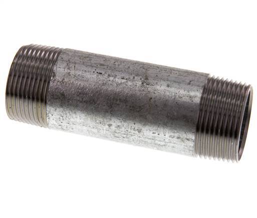 R 1 1/4'' Zinc plated Steel Double Pipe Nipple 50 Bar DIN 2982 - 120mm [2 Pieces]