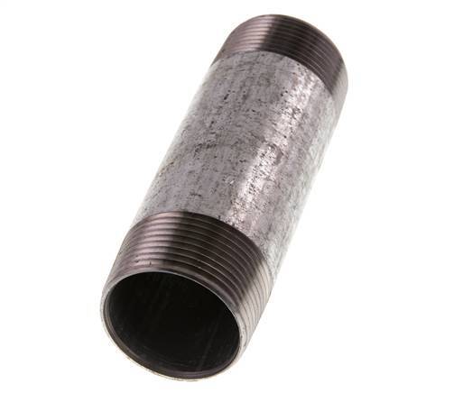 R 1 1/4'' Zinc plated Steel Double Pipe Nipple 50 Bar DIN 2982 - 120mm [2 Pieces]