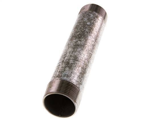 R 1 1/4'' Zinc plated Steel Double Pipe Nipple 50 Bar DIN 2982 - 180mm [2 Pieces]