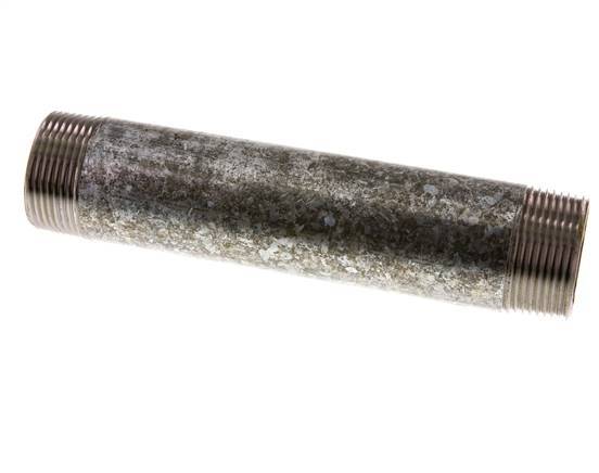 R 1 1/4'' Zinc plated Steel Double Pipe Nipple 50 Bar DIN 2982 - 180mm [2 Pieces]