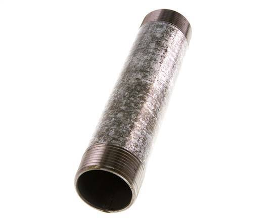 R 1 1/4'' Zinc plated Steel Double Pipe Nipple 50 Bar DIN 2982 - 180mm [2 Pieces]