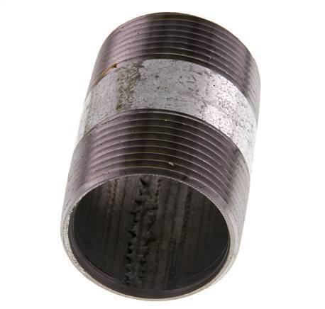 R 1 1/4'' Zinc plated Steel Double Pipe Nipple 50 Bar DIN 2982 - 60mm [5 Pieces]