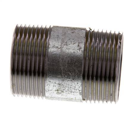 R 1 1/4'' Zinc plated Steel Double Pipe Nipple 50 Bar DIN 2982 - 60mm [5 Pieces]