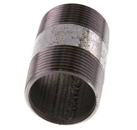 R 1 1/4'' Zinc plated Steel Double Pipe Nipple 50 Bar DIN 2982 - 60mm [5 Pieces]