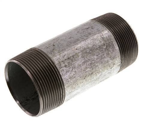 R 2'' Zinc plated Steel Double Pipe Nipple 50 Bar DIN 2982 - 120mm [2 Pieces]