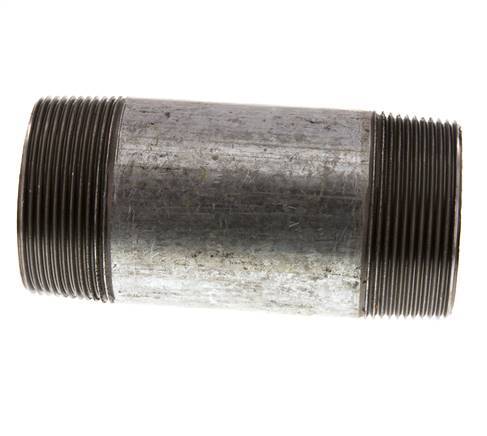 R 2'' Zinc plated Steel Double Pipe Nipple 50 Bar DIN 2982 - 120mm [2 Pieces]