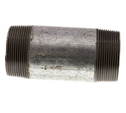 R 2'' Zinc plated Steel Double Pipe Nipple 50 Bar DIN 2982 - 120mm [2 Pieces]