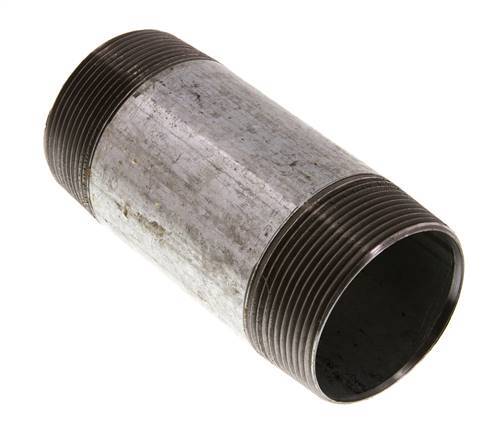 R 2'' Zinc plated Steel Double Pipe Nipple 50 Bar DIN 2982 - 120mm [2 Pieces]
