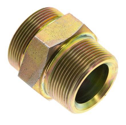 UN 2''-12 x 1 1/2'' NPT Acero zincado Espiga doble ORFS 250 Bar - Hidráulico