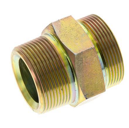 UN 2''-12 x 1 1/2'' NPT Acero zincado Espiga doble ORFS 250 Bar - Hidráulico