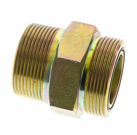 UN 2''-12 x 1 1/2'' NPT Acero zincado Espiga doble ORFS 250 Bar - Hidráulico