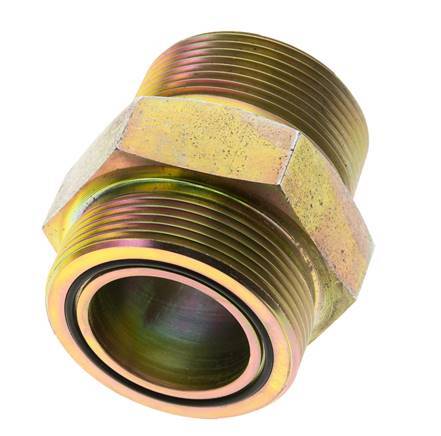 UN 2''-12 x 1 1/2'' NPT Acero zincado Espiga doble ORFS 250 Bar - Hidráulico