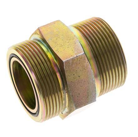 UN 2''-12 x 1 1/2'' NPT Acero zincado Espiga doble ORFS 250 Bar - Hidráulico