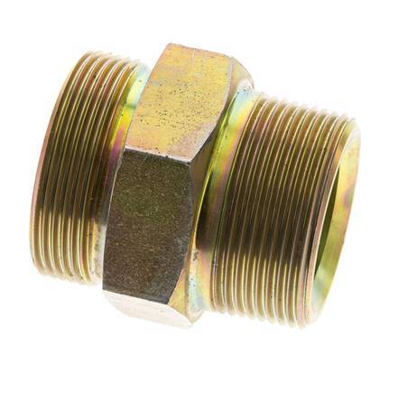 UN 2''-12 x 1 1/2'' NPT Acero zincado Espiga doble ORFS 250 Bar - Hidráulico