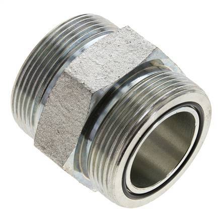 UN 2''-12 Acero zincado Doble Racor ORFS 250 Bar - Hidráulico