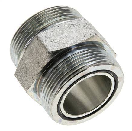 UN 2''-12 Acero zincado Doble Racor ORFS 250 Bar - Hidráulico