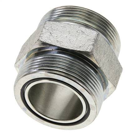 UN 2''-12 Acero zincado Doble Racor ORFS 250 Bar - Hidráulico