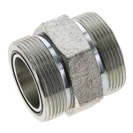 UN 2''-12 Acero zincado Doble Racor ORFS 250 Bar - Hidráulico