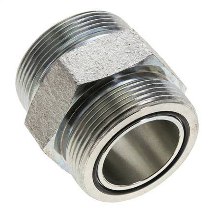 UN 2''-12 Acero zincado Doble Racor ORFS 250 Bar - Hidráulico