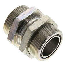 UN 2''-12 Male Zincated Steel Bulkhead Fitting ORFS 250 Bar - Hydraulic