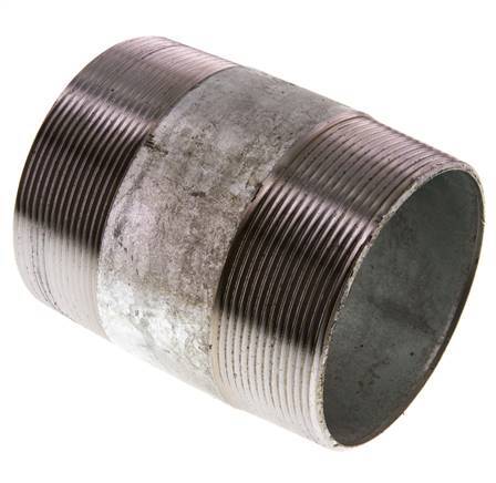 R 3'' Zinc plated Steel Double Pipe Nipple 50 Bar DIN 2982 - 100mm