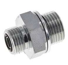 UN 11/16''-16 x G 1/2'' Acero cincado Espiga doble ORFS 630 Barra - Hidráulica