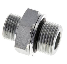UN 11/16''-16 x G 1/2'' Acero cincado Espiga doble ORFS 630 Barra - Hidráulica