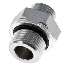 UN 11/16''-16 x G 1/2'' Acero cincado Espiga doble ORFS 630 Barra - Hidráulica