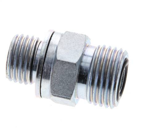 UN 11/16''-16 x M14x1.5 Acero zincado Espiga doble ORFS 630 Barra - Hidráulica