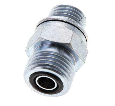 UN 11/16''-16 x M14x1.5 Acero zincado Espiga doble ORFS 630 Barra - Hidráulica