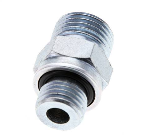 UN 11/16''-16 x M14x1.5 Acero zincado Espiga doble ORFS 630 Barra - Hidráulica